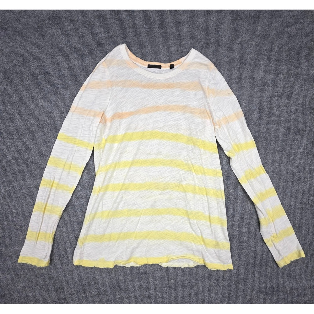 ATM Anthony Thomas Melillo MED Sherbet Striped Long Sleeve Slub Tee Top Cotton